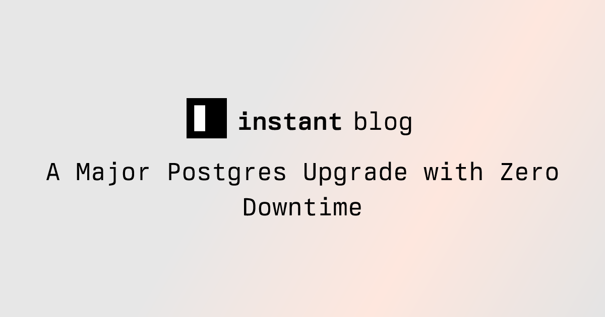 Screenshot of A Major Postgres Upgrade with Zero Downtime