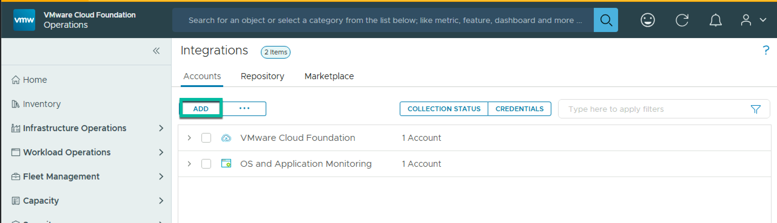 Screenshot of Adding an Existing VCF Instance to a VCF 9.0 Fleet