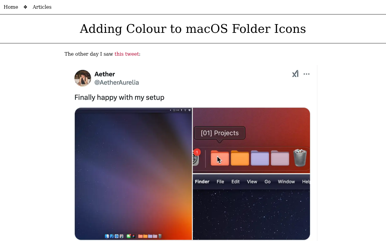 Screenshot of Adding Colour to macOS Folder Icons
