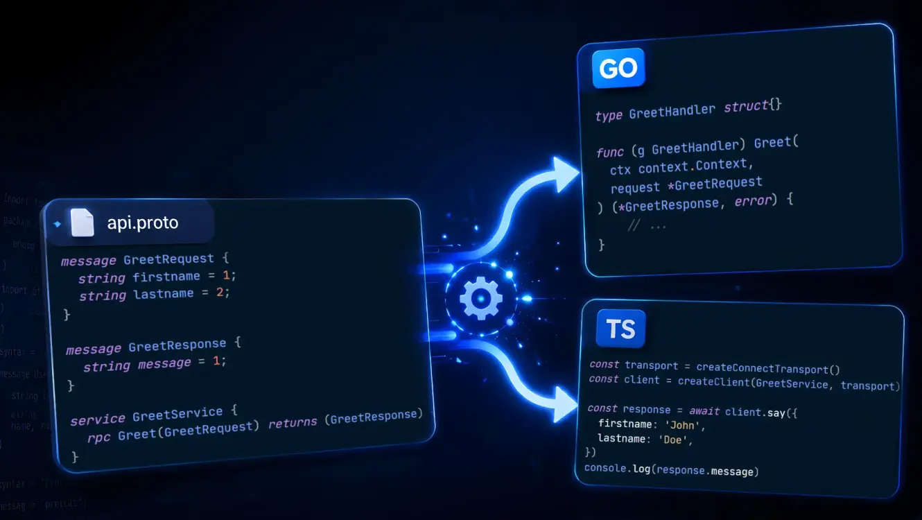 Screenshot of API typée avec ConnectRPC, Tutoriel video TypeScript & Golang