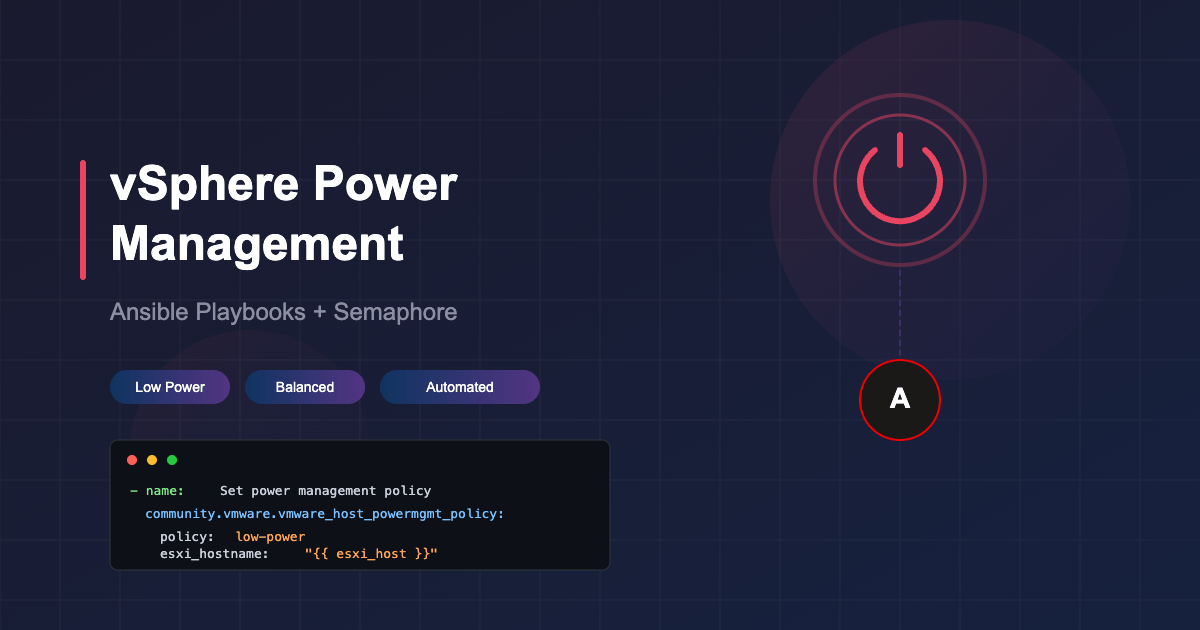 Screenshot of Automate vSphere Power Management with Ansible: Easy Energy Savings [2026] - James Kilby