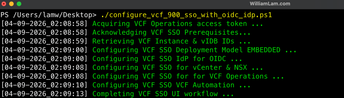 Screenshot of Automating VCF 9.0 Single Sign-On (SSO) with OIDC-based Identity Provider