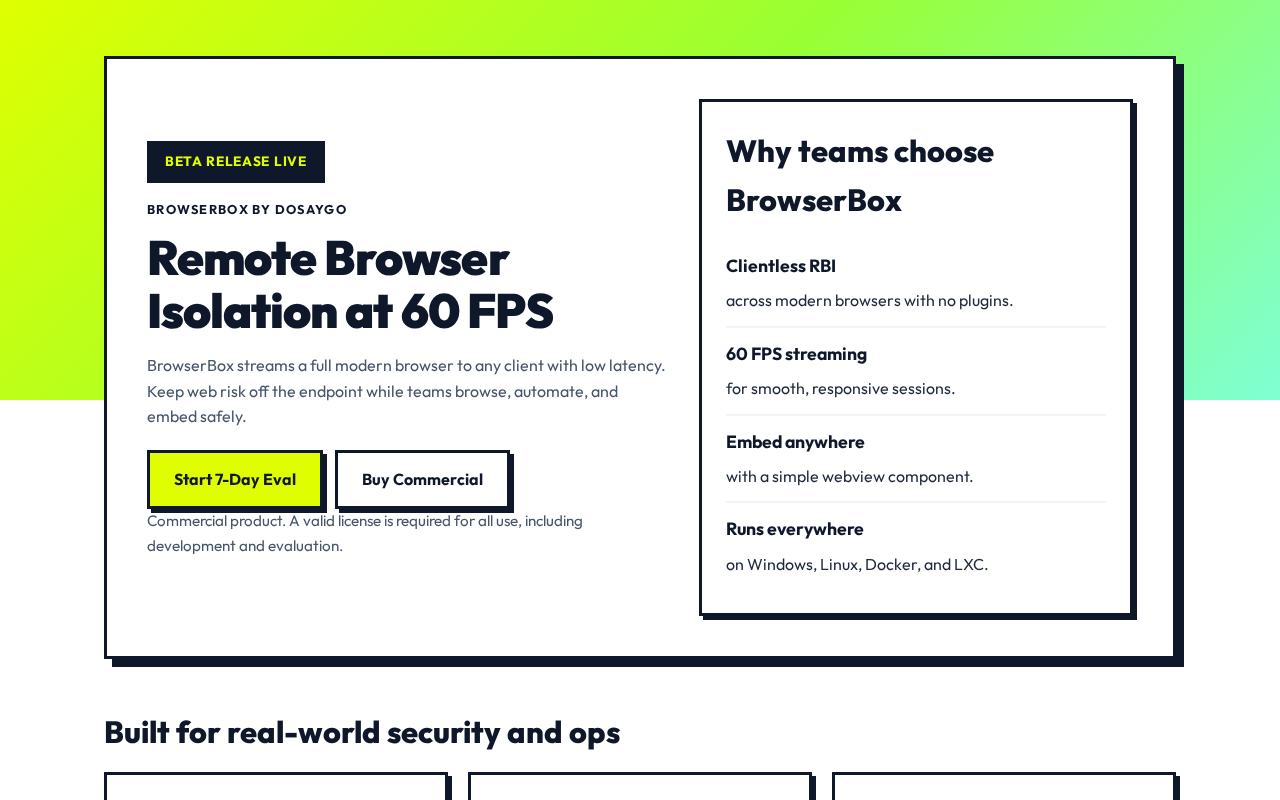 Screenshot of BrowserBox Remote Browser Isolation | 60 FPS Clientless RBI