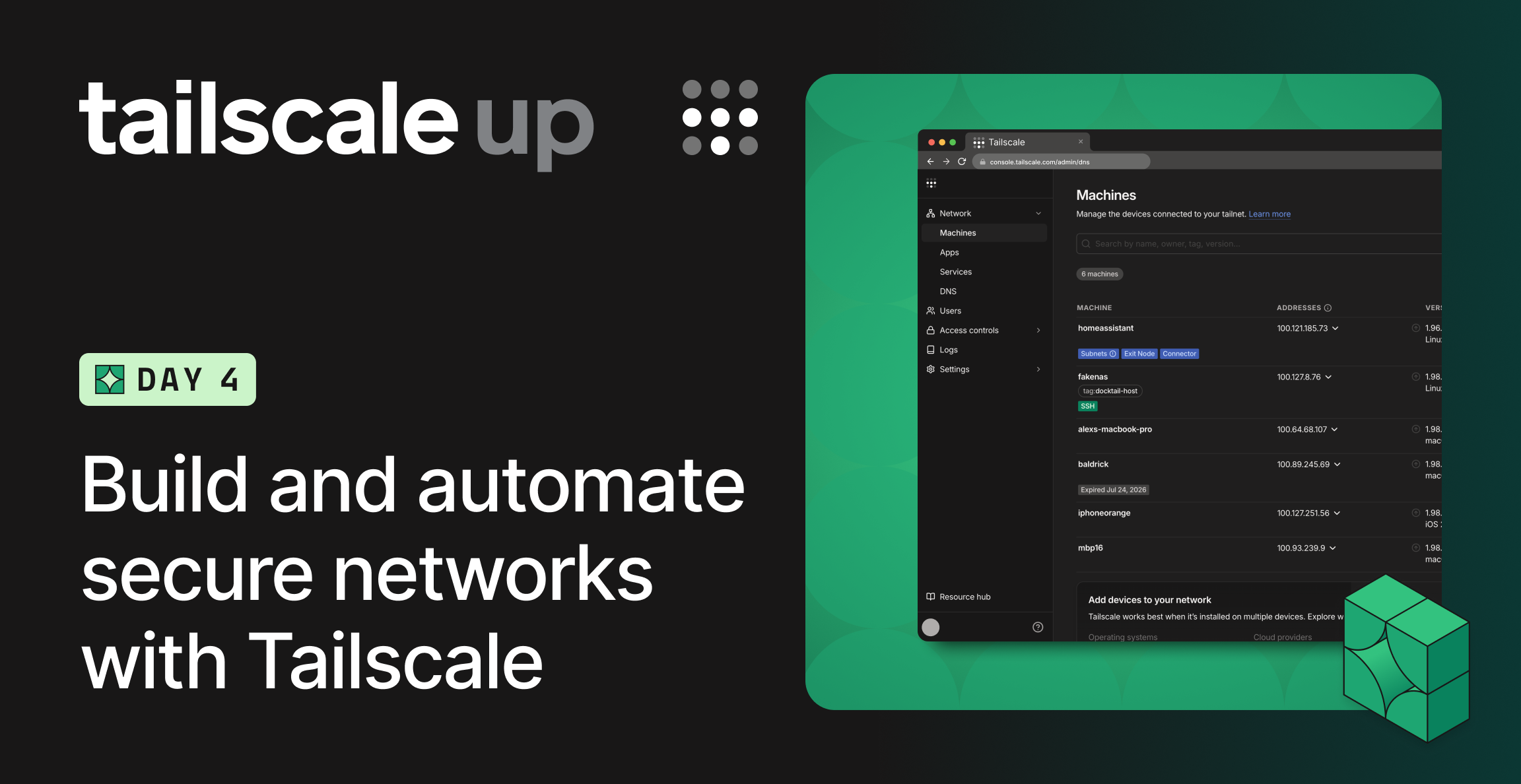 Screenshot of Build with Tailscale using tsnet, APIs, and automated sharing