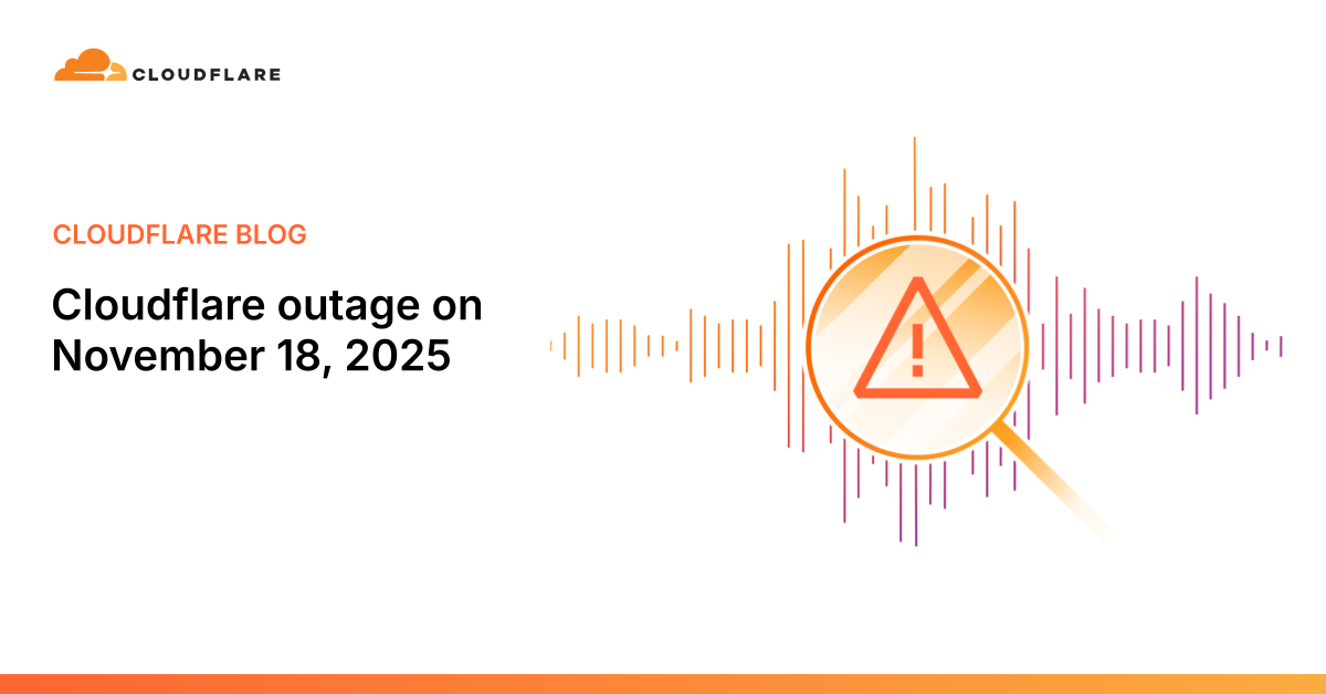Screenshot of Cloudflare outage on November 18, 2025