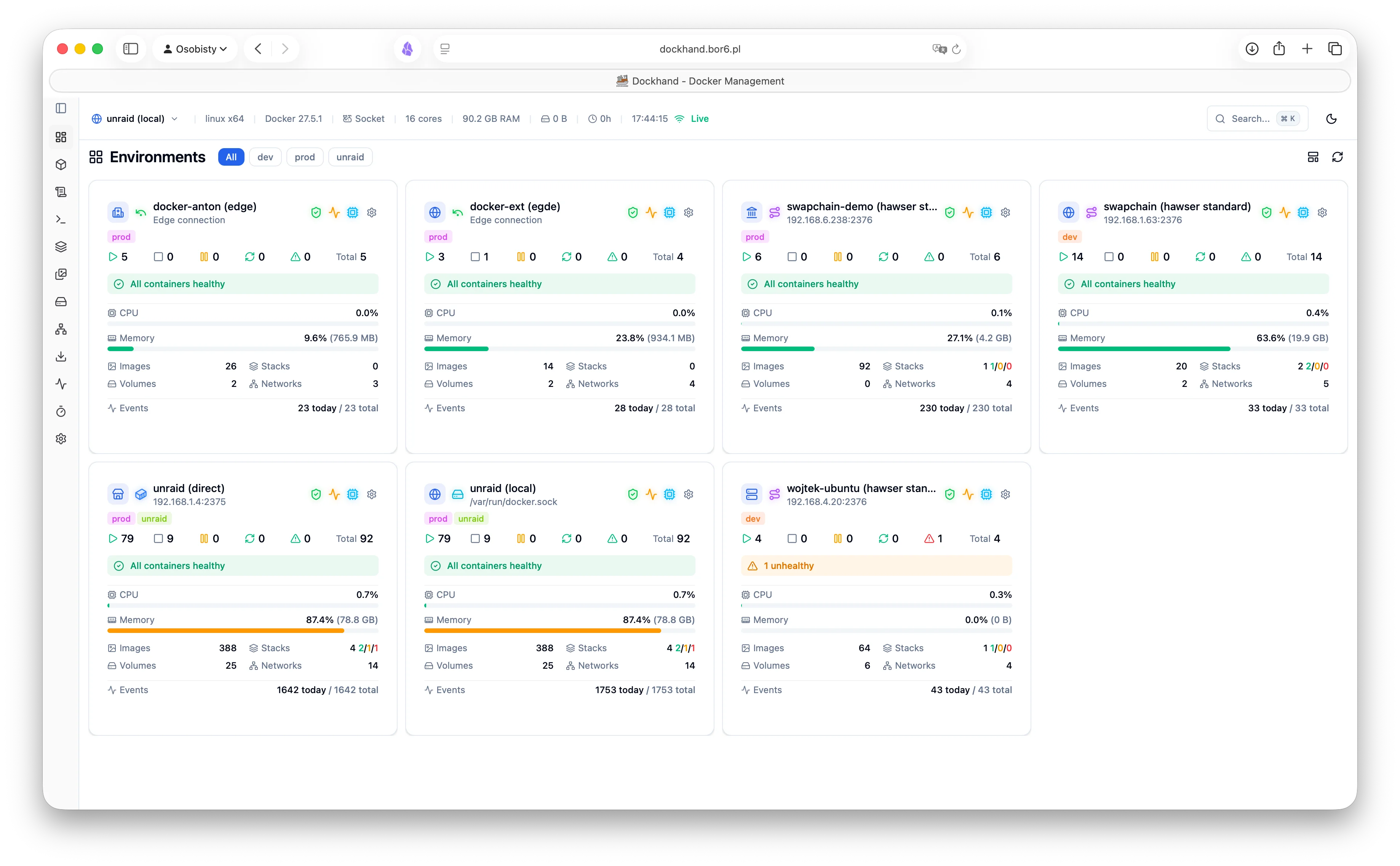 Screenshot of Dockhand - Modern Docker Management