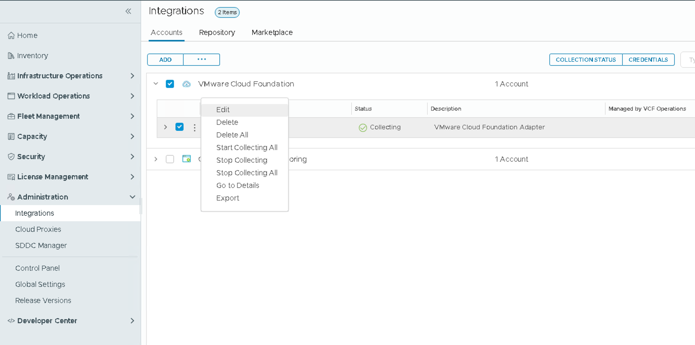 Screenshot of Enabling Log Collection and Replacing Certificates in VCF Operations for Logs - Virtualization Blog