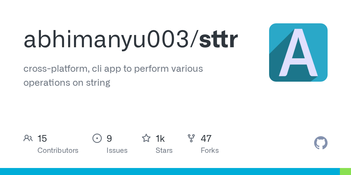 Screenshot of GitHub - abhimanyu003/sttr at terminaltrove