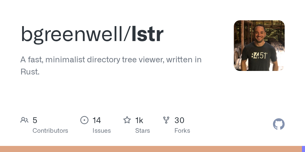 Screenshot of GitHub - bgreenwell/lstr: A fast, minimalist directory tree viewer, written in Rust.