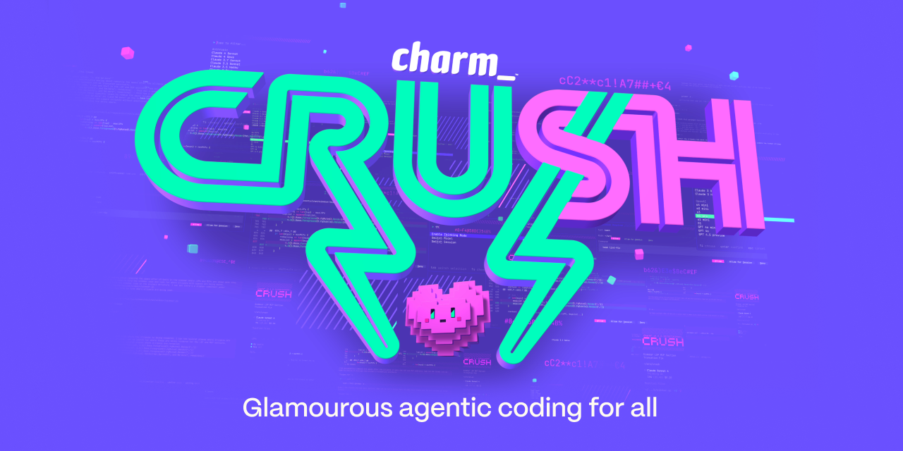 Screenshot of GitHub - charmbracelet/crush: Glamourous agentic coding for all 💘