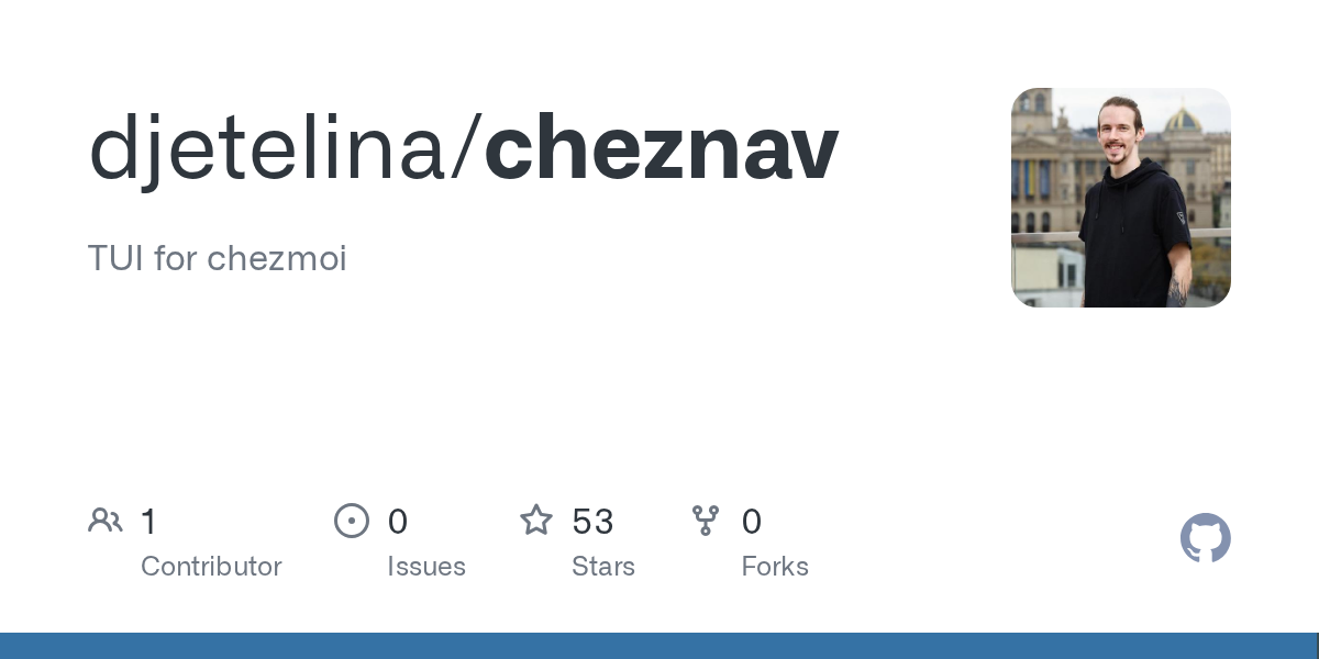 Screenshot of GitHub - djetelina/cheznav