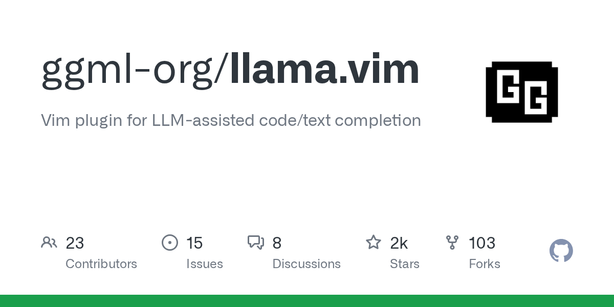 Screenshot of GitHub - ggml-org/llama.vim: