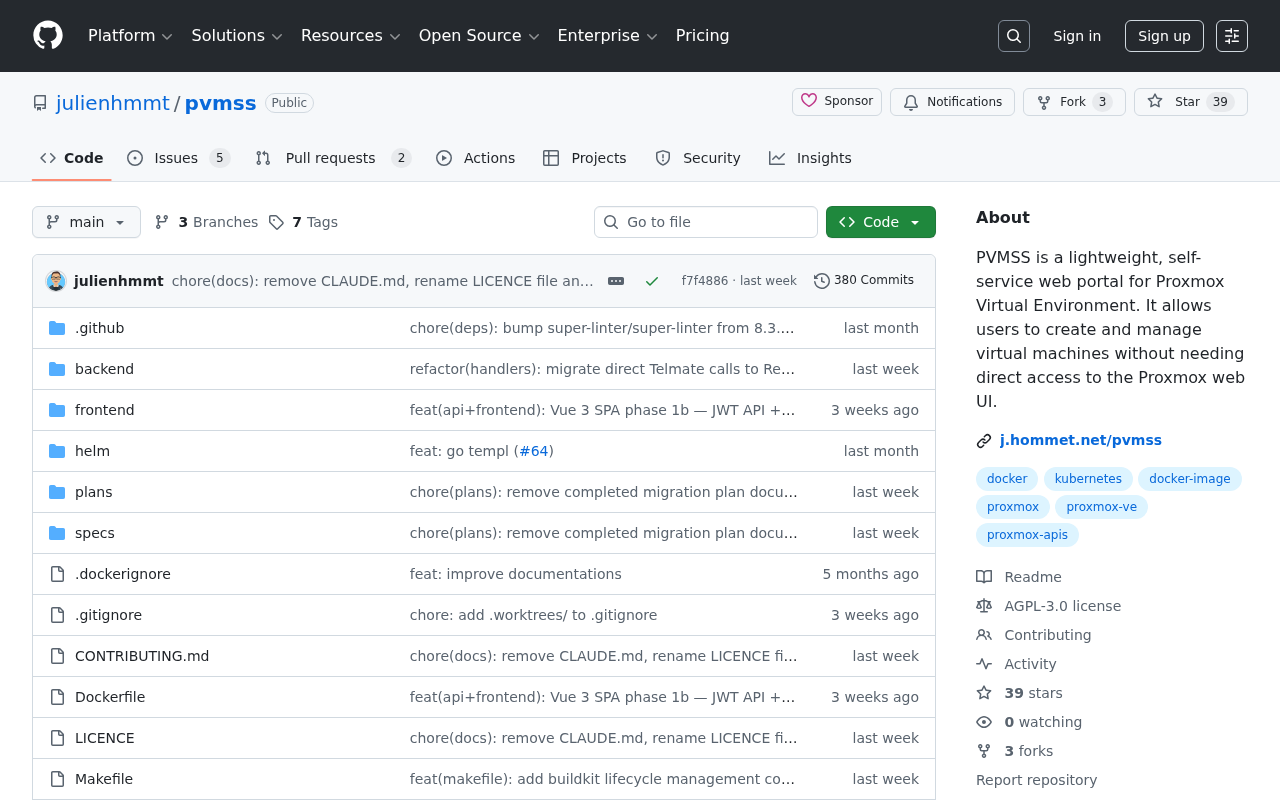 Screenshot of GitHub - julienhmmt/pvmss: PVMSS is a lightweight, self-service web portal for Proxmox Virtual Environment. It allows users to create and manage virtual machines without needing direct access to the Proxmox web UI.