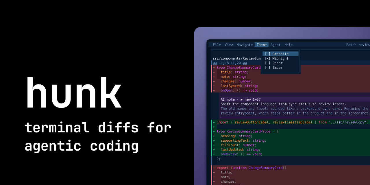 Screenshot of GitHub - modem-dev/hunk