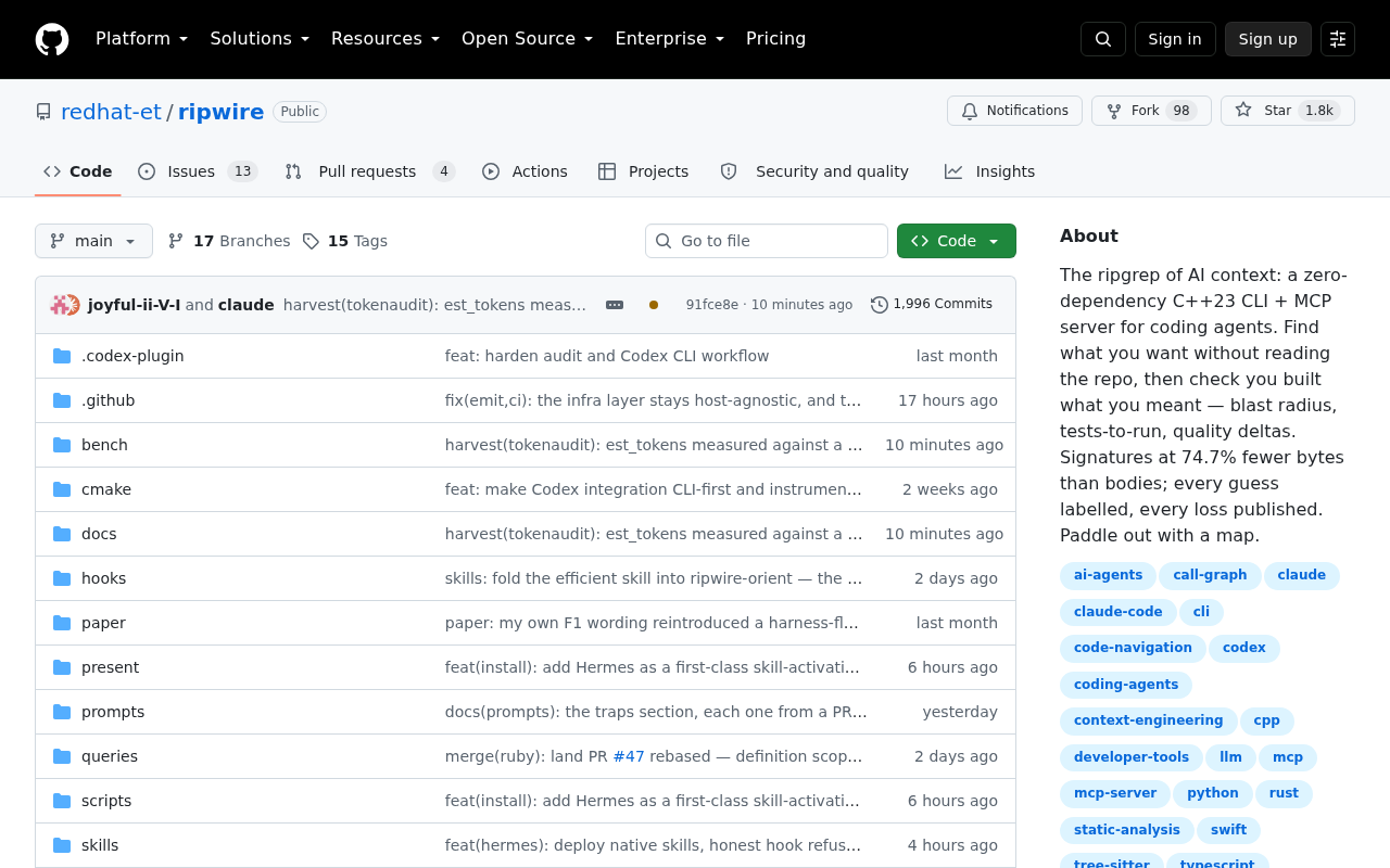 Screenshot of GitHub - redhat-et/ripwire