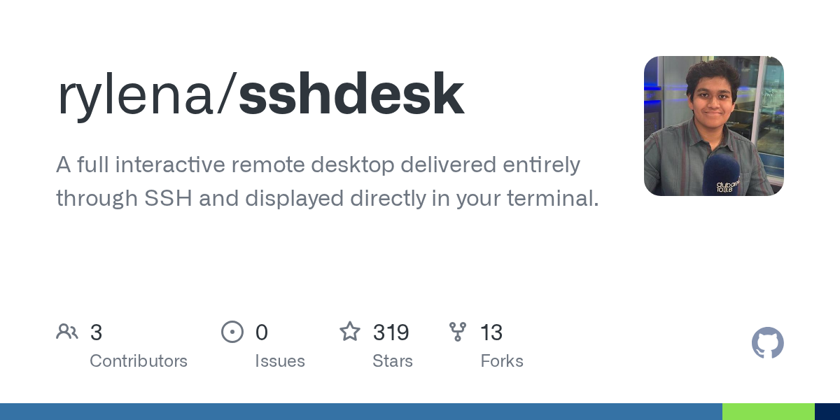 Screenshot of GitHub - rylena/sshdesk