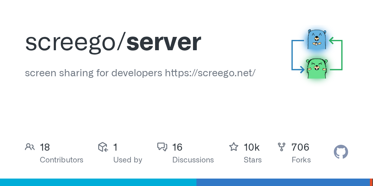 Screenshot of GitHub - screego/server: screen sharing for developers https://screego.net/