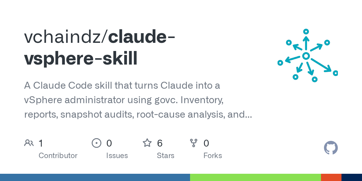 Screenshot of GitHub - vchaindz/claude-vsphere-skill