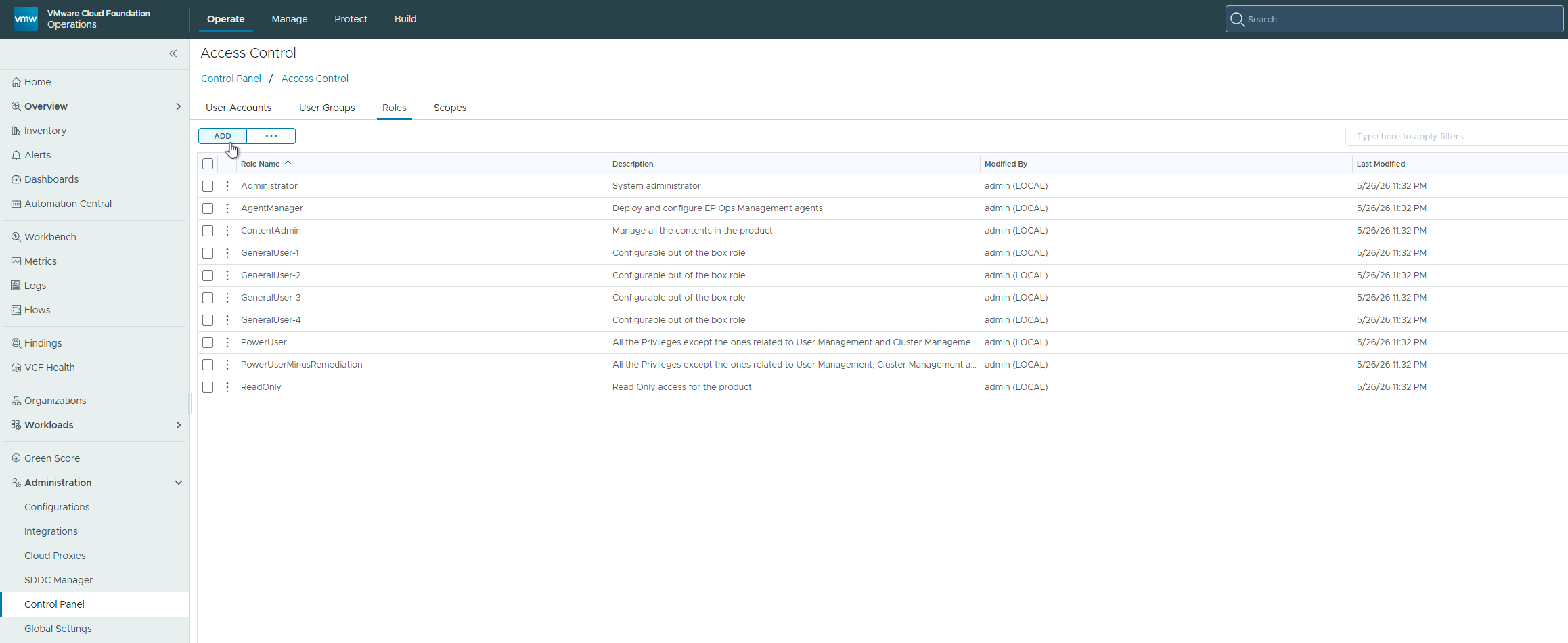 Screenshot of Grant Users UI Access to Log Management in VCF 9.1