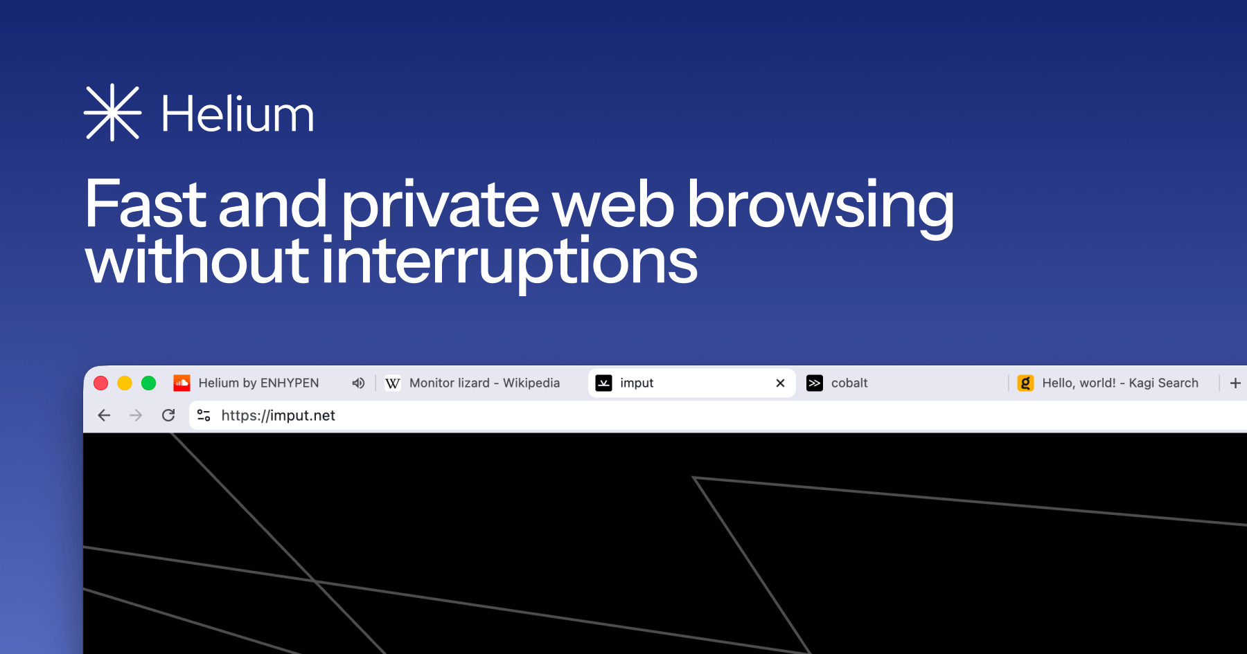 Screenshot of Helium Browser