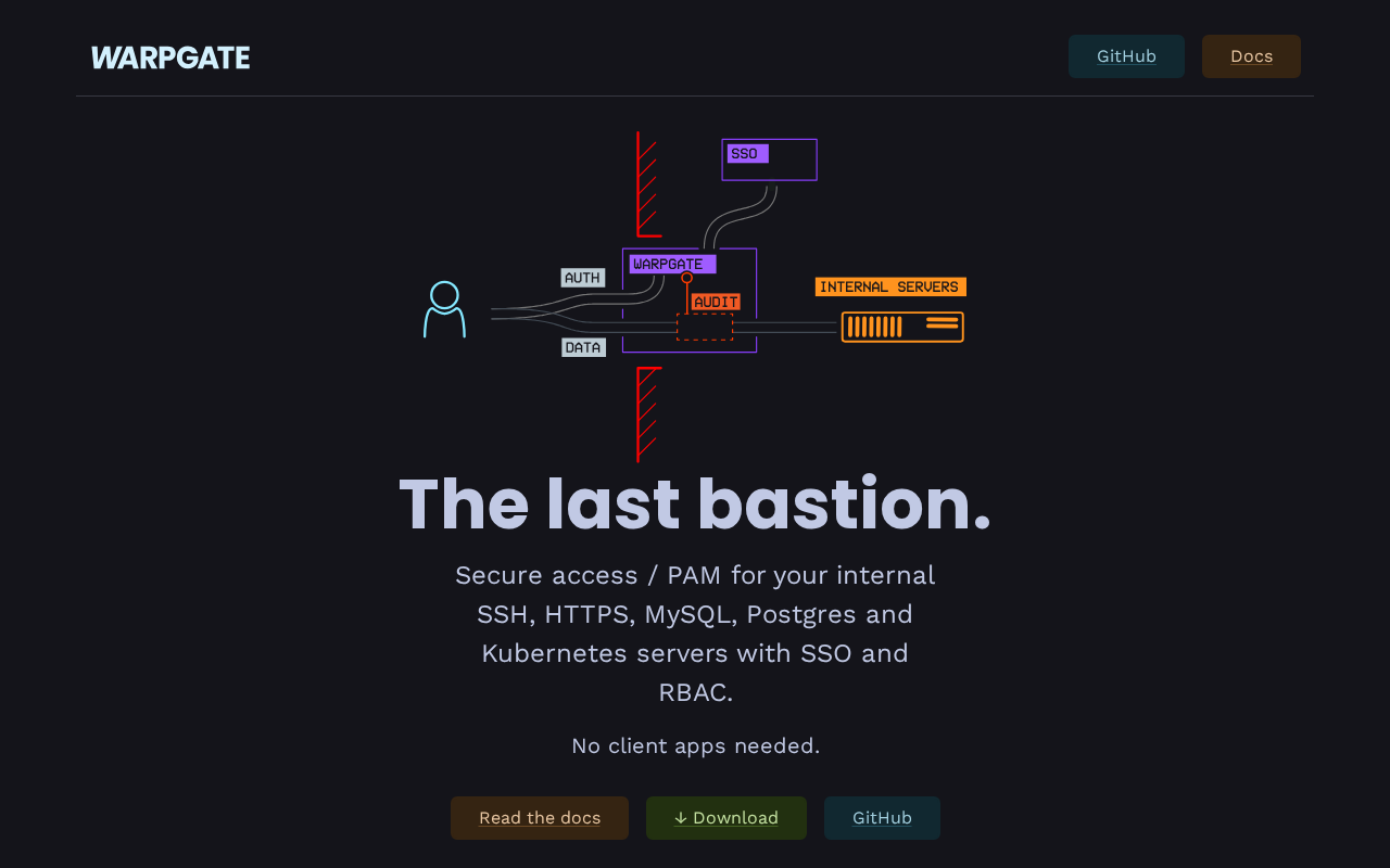 Screenshot of Home - Warpgate