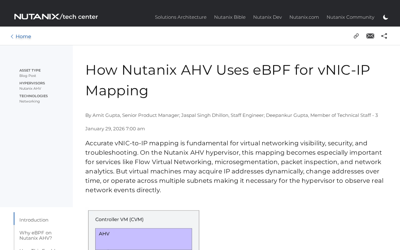 Screenshot of How Nutanix AHV Uses eBPF for vNIC-IP Mapping