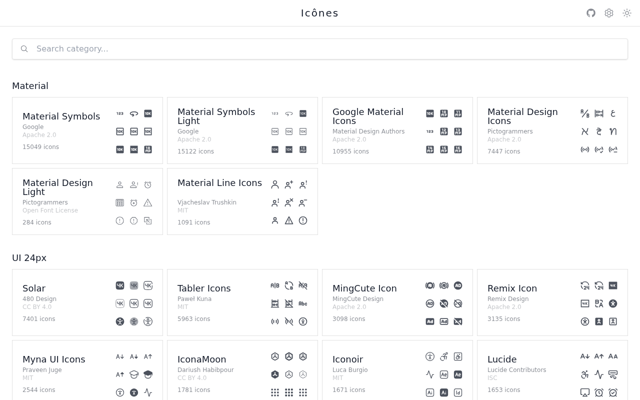 Screenshot of Icônes