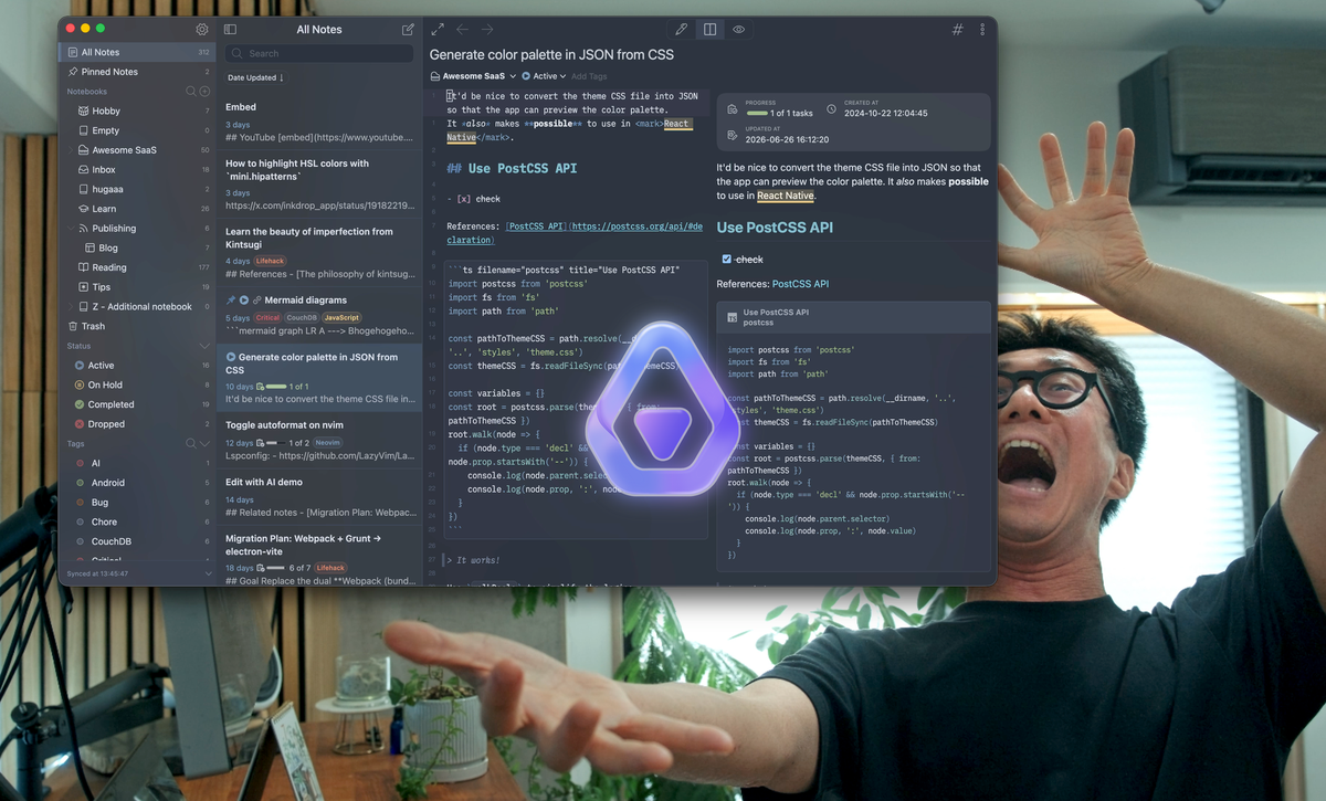 Screenshot of Inkdrop Roadmap vol.6: Completed 🎉 — Now preparing for the official v6 release