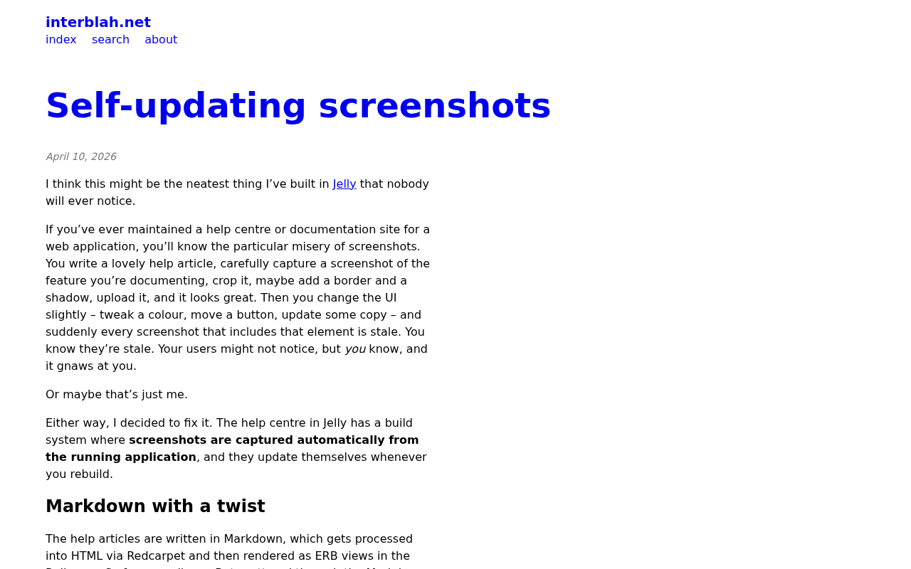 Screenshot of interblah.net - Self-updating screenshots
