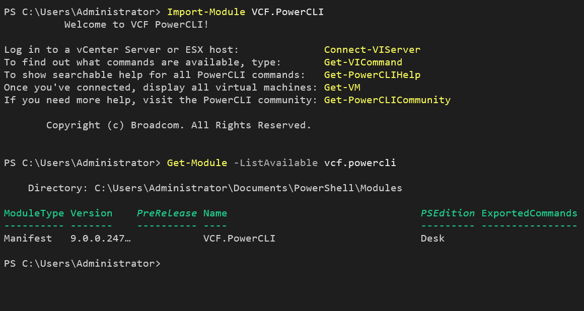 Screenshot of Introducing VCF PowerCLI 9.0