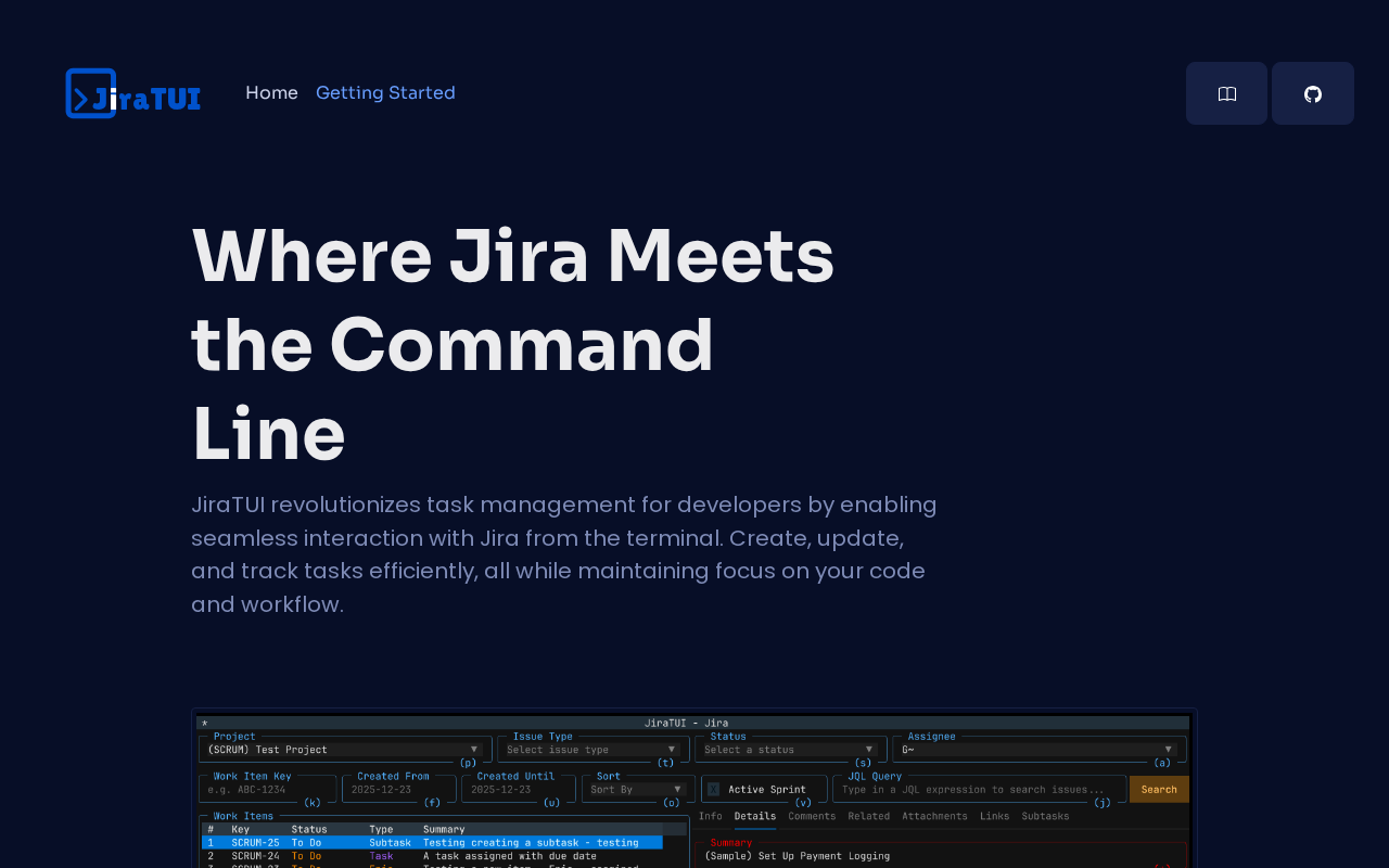Screenshot of JiraTUI - Where Jira Meets the Command Line