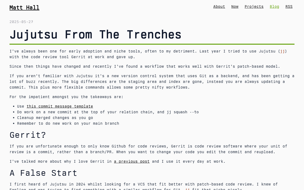 Screenshot of Jujutsu From The Trenches - Matt Hall