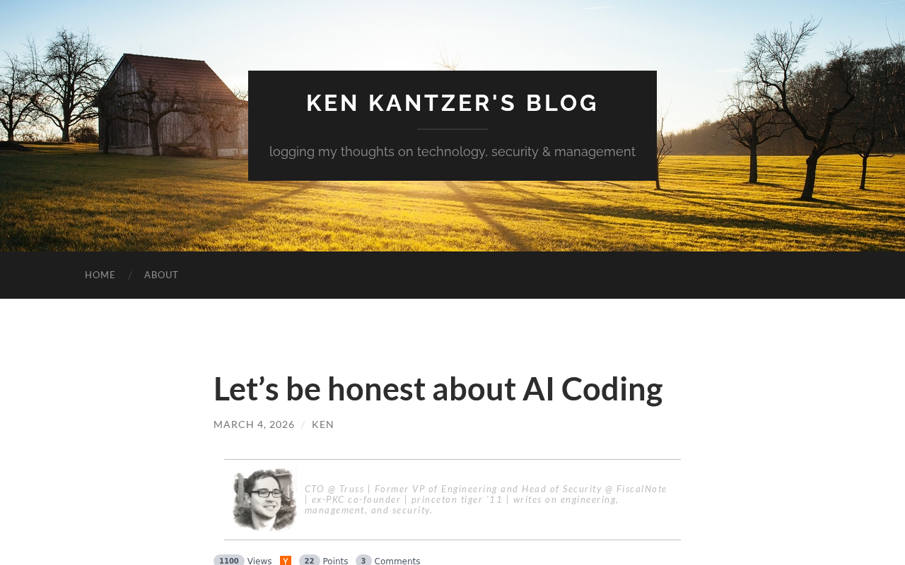 Screenshot of Let’s be honest about AI Coding - Ken Kantzer's Blog