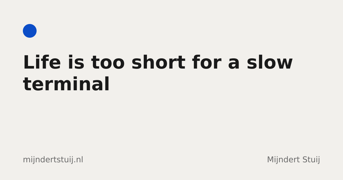 Screenshot of Life is too short for a slow terminal