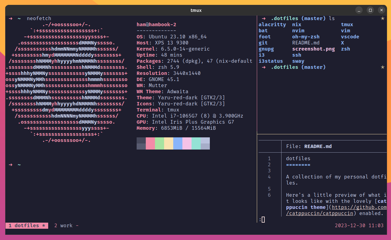 Screenshot of Make tmux Pretty and Usable - Ham Vocke