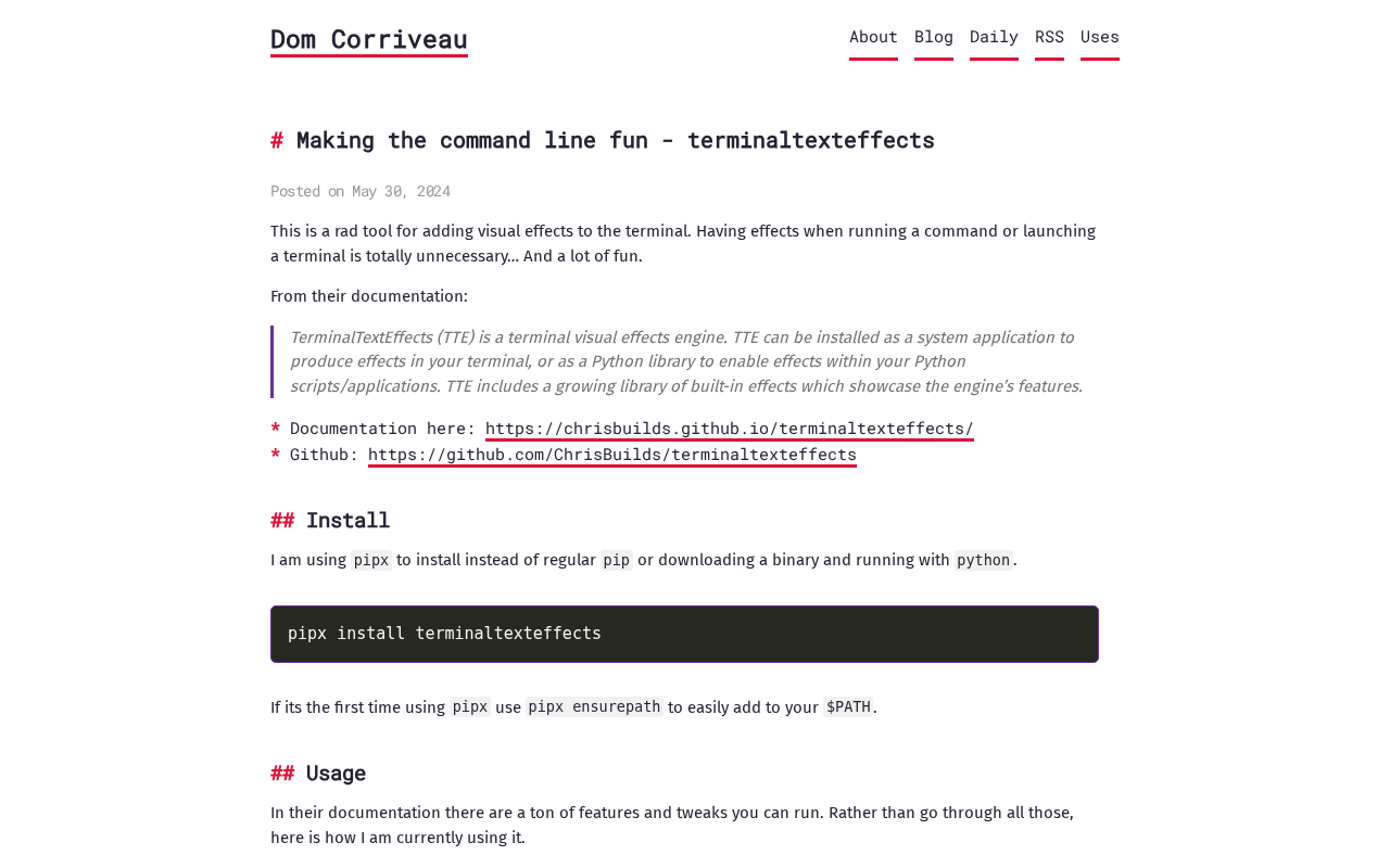 Screenshot of Making the command line fun - terminaltexteffects