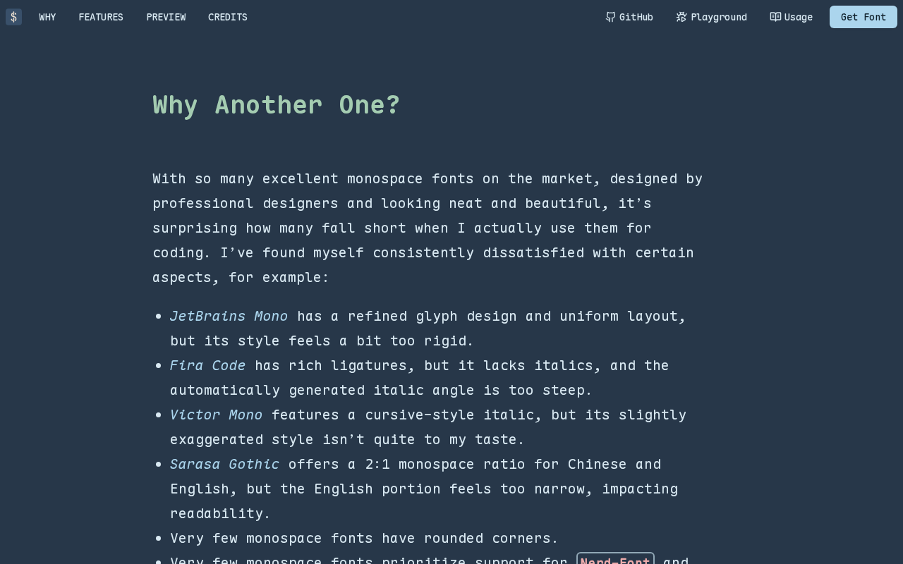 Screenshot of Maple Mono: Open source monospace font