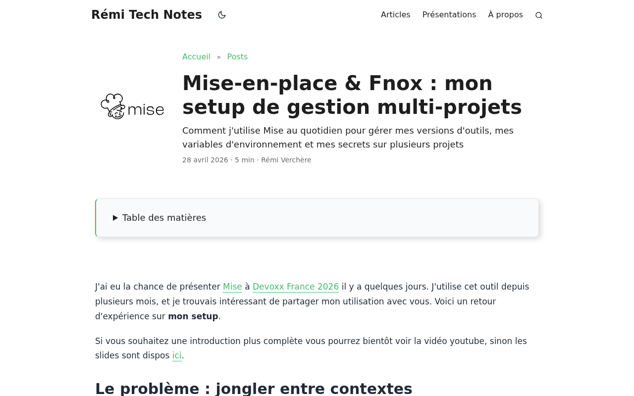 Screenshot of Mise-en-place & Fnox : mon setup de gestion multi-projets