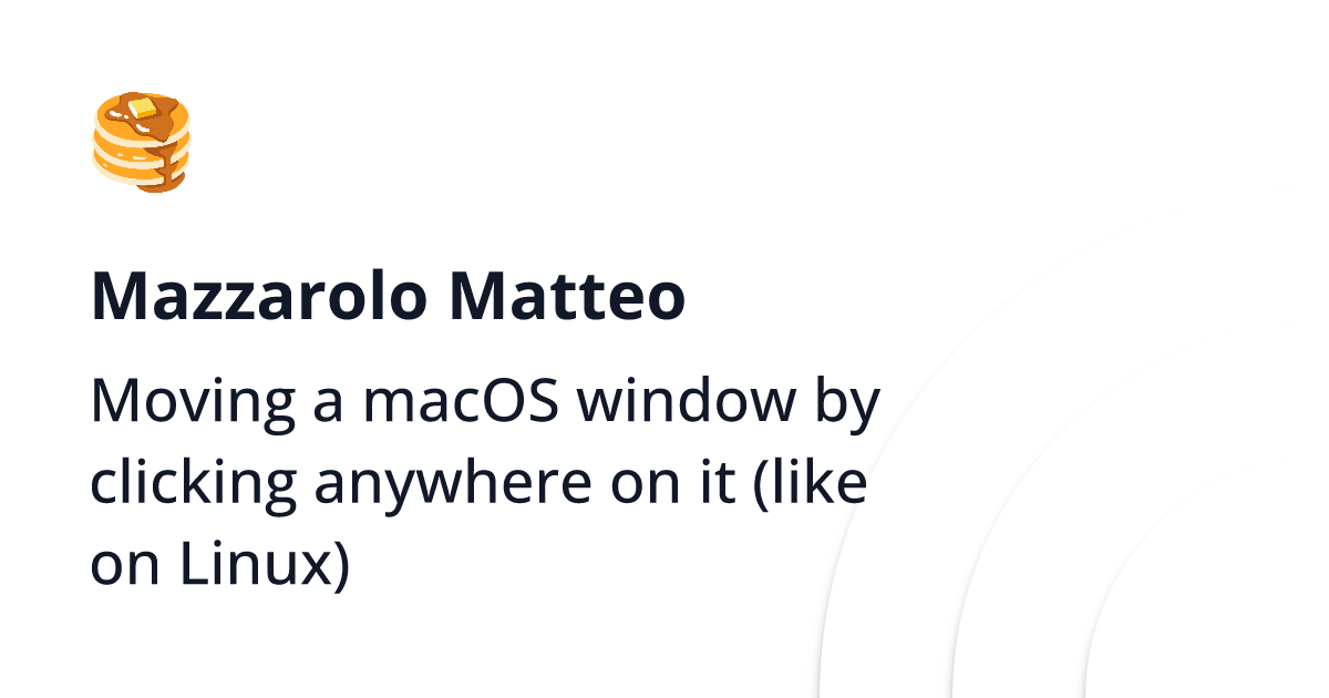 Screenshot of Moving a macOS window by clicking anywhere on it (like on Linux)