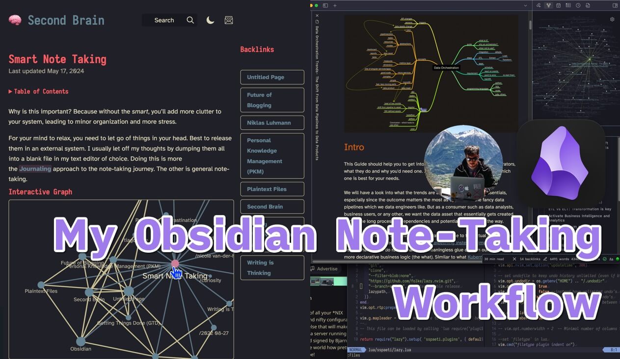 Screenshot of My Obsidian Note-Taking Workflow