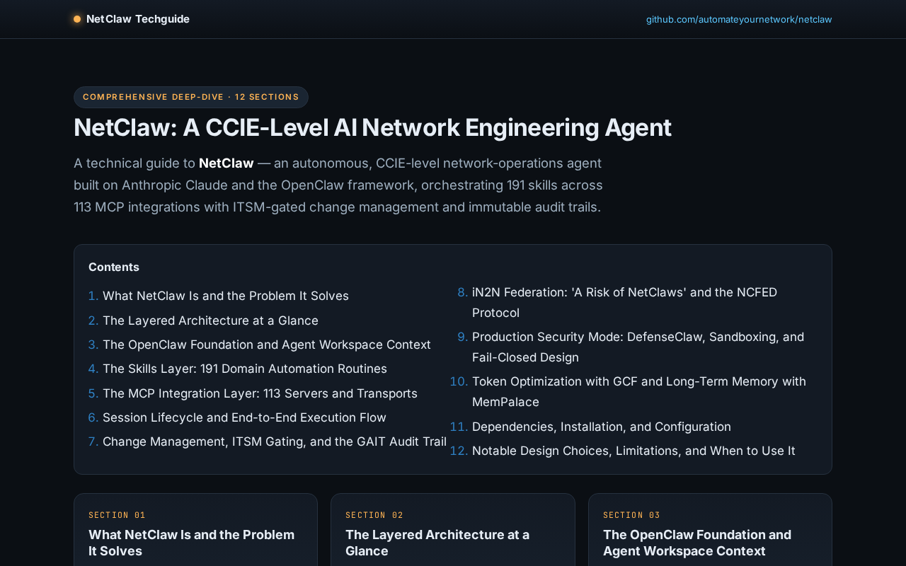 Screenshot of NetClaw — Deep-Dive Technical Guide