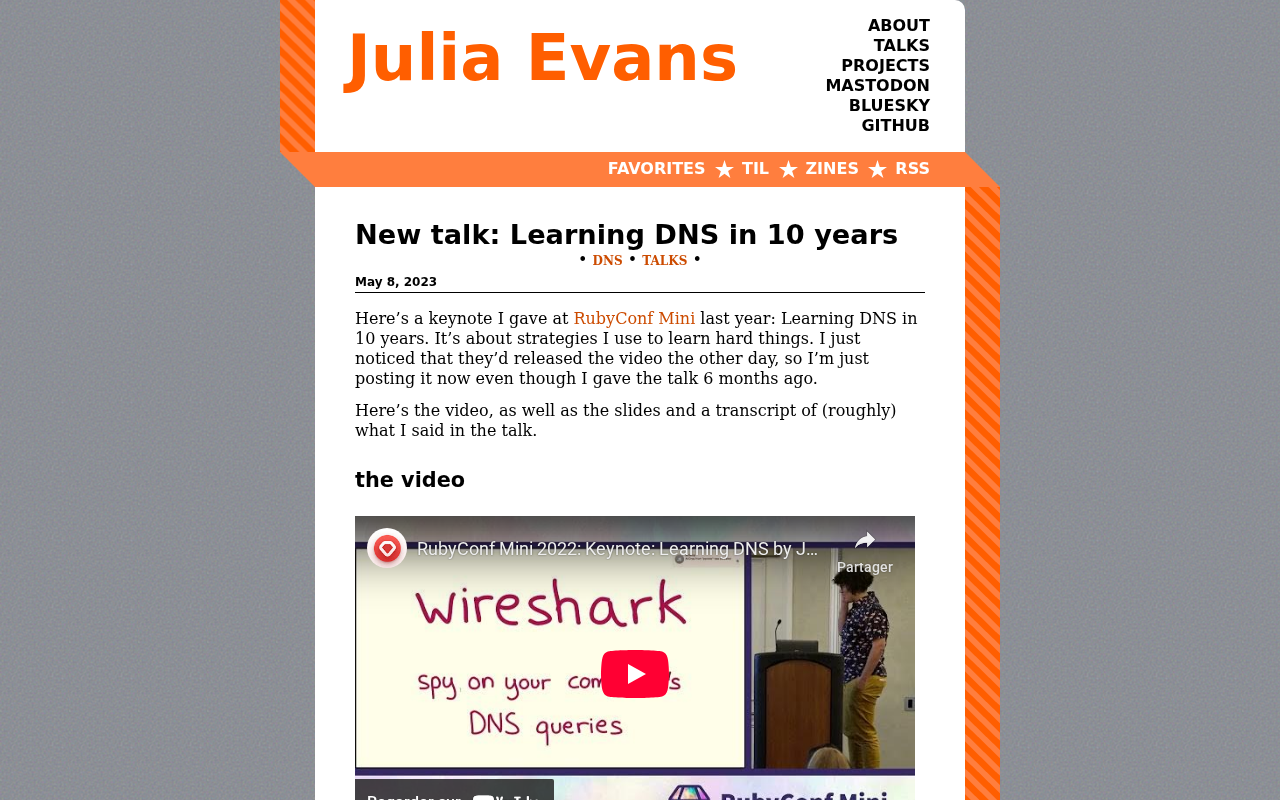 Screenshot of New talk: Learning DNS in 10 years