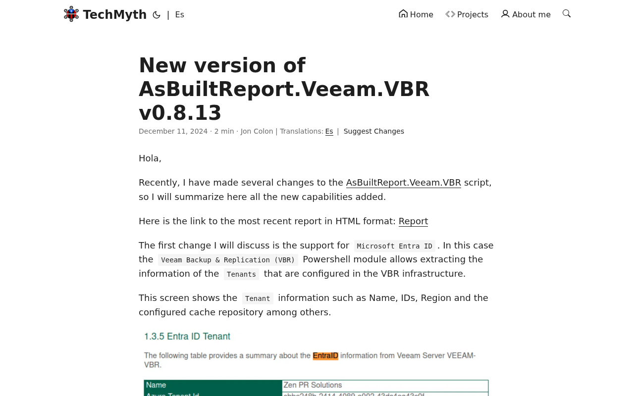 Screenshot of New version of AsBuiltReport.Veeam.VBR v0.8.13