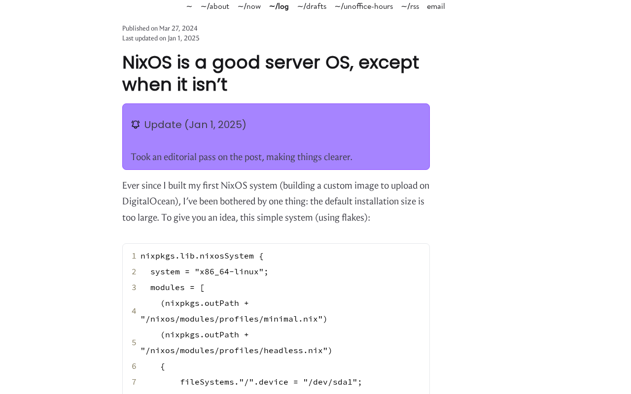 Screenshot of NixOS is a good server OS, except when it isn’t