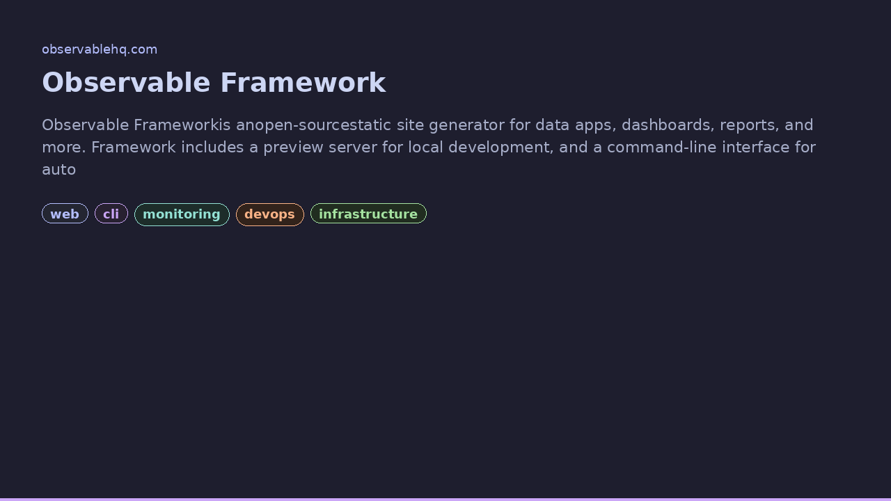 Screenshot of Observable Framework