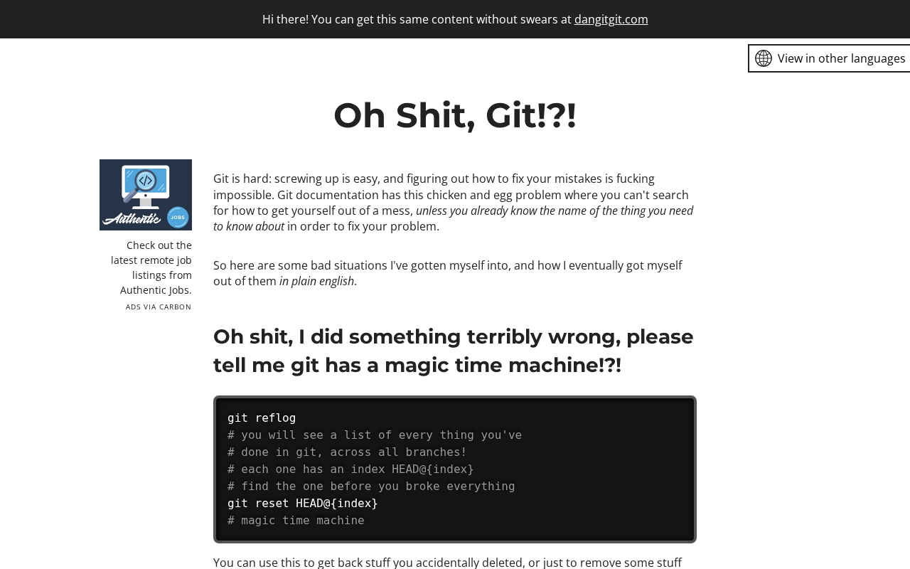 Screenshot of Oh Shit, Git!?!