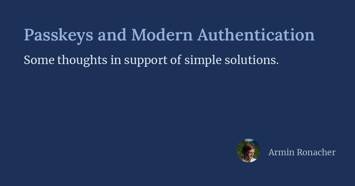 Screenshot of Passkeys and Modern Authentication