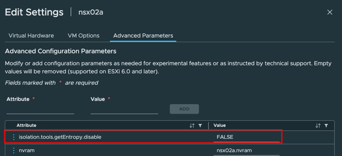Screenshot of Quick Tip: Reducing High CPU Utilization on NSX due to slow Entropy from AMD Zen4/5 CPUs