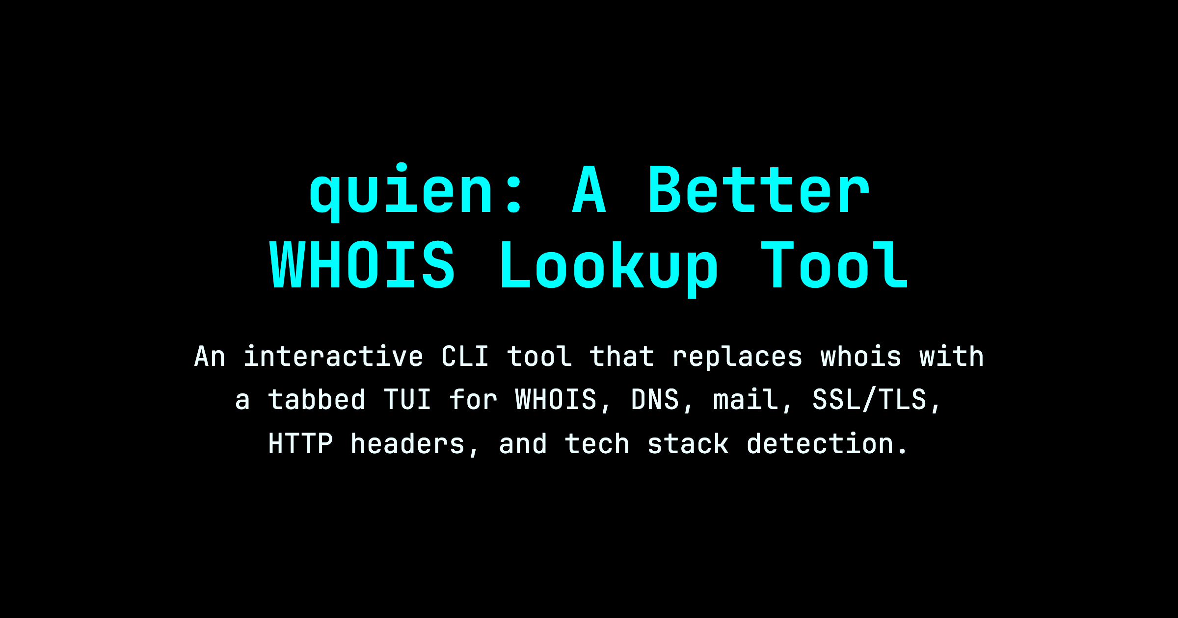 Screenshot of quien: A Better WHOIS Lookup Tool