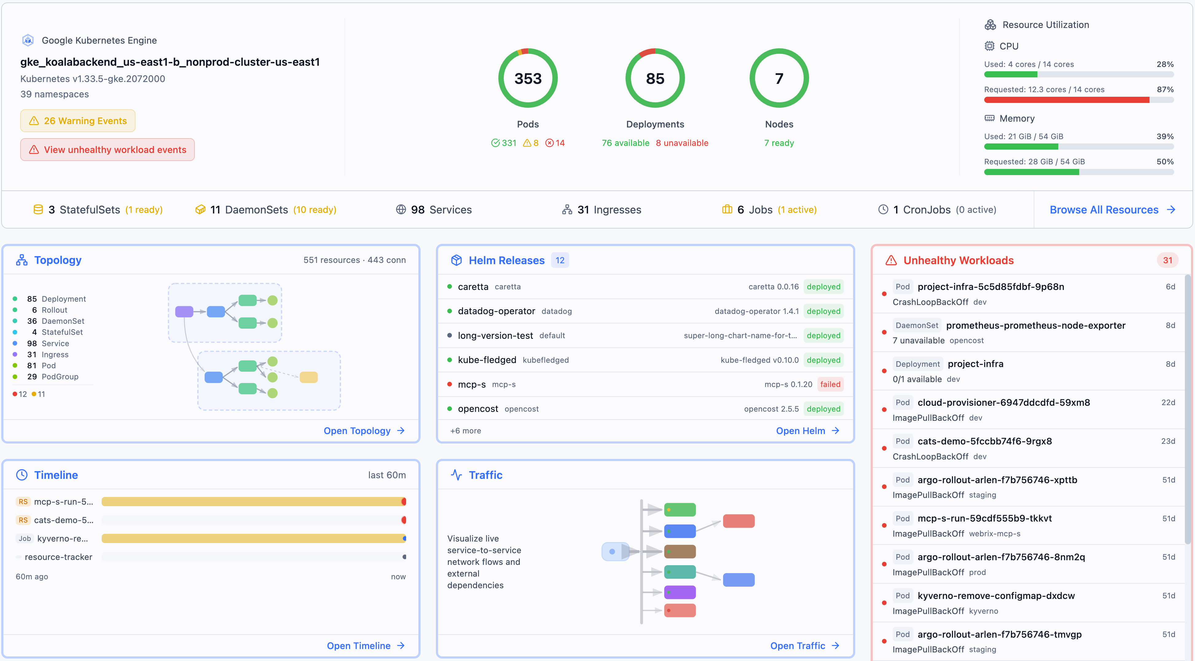 Screenshot of Radar | The missing open-source Kubernetes UI